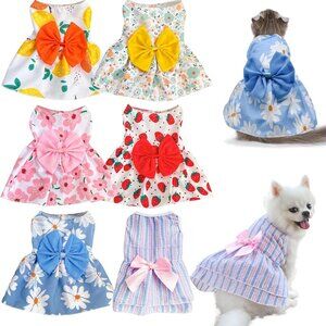 6 Pieces Dog Dresses for Small Dogs Girls, Cute Princess Puppy Kitten Dog Dresse
